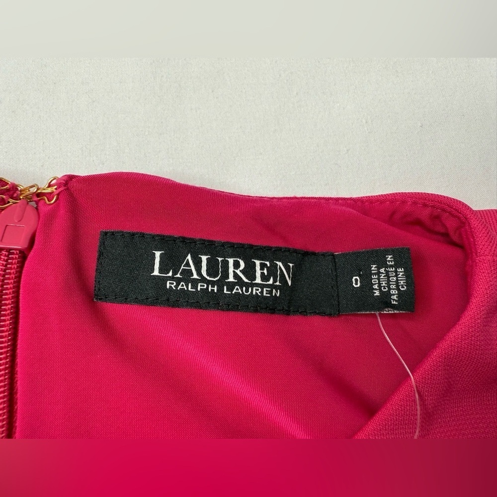 NWT Lauren Ralph Lauren Pink Zippered Self Tie Waist Sleeveless Jumpsuit Size 0 - Picture 6 of 13